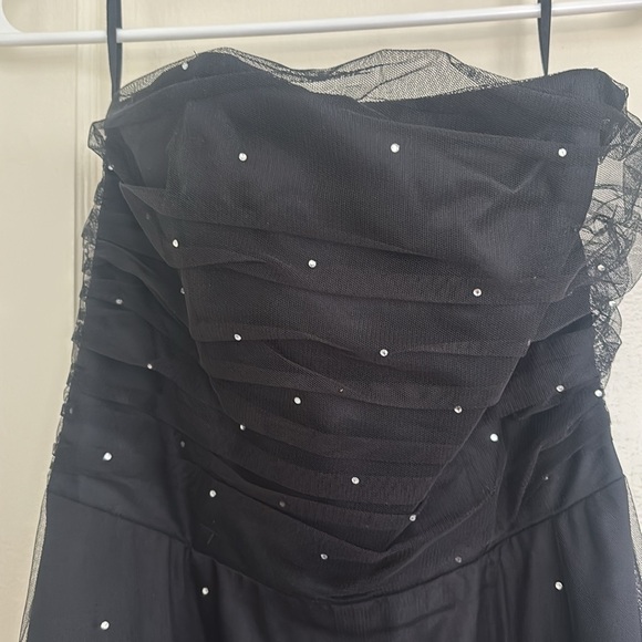 Black tulle and Rinestone Scott McClintock size 8 Prom Dress - Picture 2 of 2